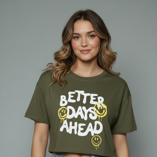 Women's Positive Vibes Graphic Crop Top