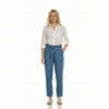 High-Waisted Chambray Paperbag Waist Trouser