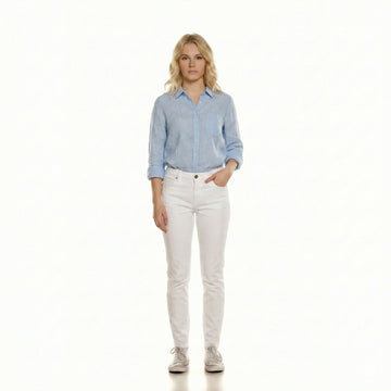High-Rise Stretch Skinny Twill Trouser