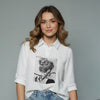Women's Graphic Printed Polo Top