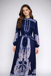 Printed Long-Sleeve Maxi Dress For girls