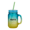 Glass Jar with Straw