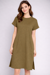 Women's Rolled Sleeve T-shirt Dress