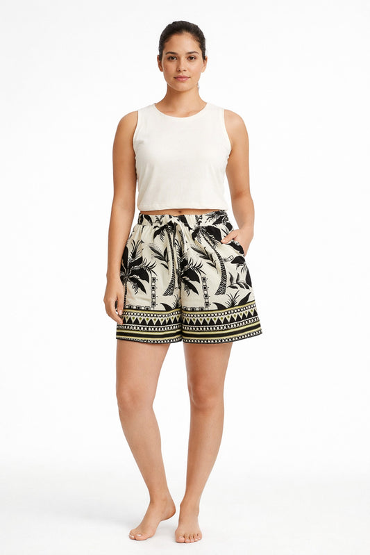 Women's Palm Tree Print Short