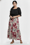 Leaf Print Midi Skirt for girls
