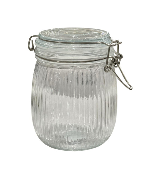 Airtight Glass Pantry Jar with Screw Lid — One Litre