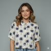 Women’s Short-Sleeve Printed Casual Blouse