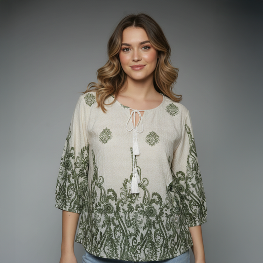 Ethical Chic Embroidered Tassel Kurtha for girls