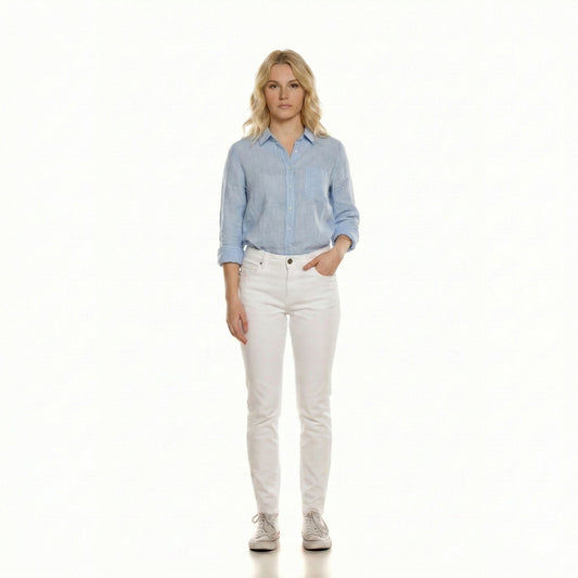 High-Rise Stretch Skinny Twill Trouser