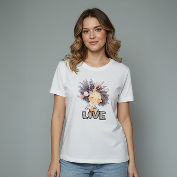 "LOVE" Character Graphic Printed Top for girls