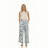 Floral High-Waisted Wide-Leg Linen Trousers
