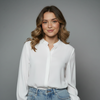 Women's Mandarin Collar Long Sleeve Blouse