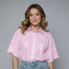 Women's Gingham Paisley Embroidered Button-Up Not Top