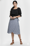 Gingham Plaid Tie-Waist Wrap Skirt for girls