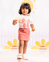 Girls Coral Mini Skirt with Pockets