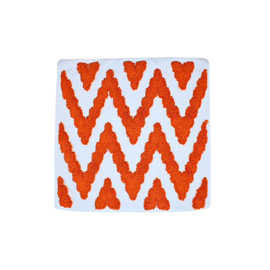 Black White Zigzag Tufted Cushion Cover