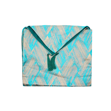 Turquoise Abstract Print Envelope Clutch