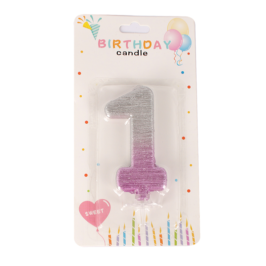 Number Candle Pink Color