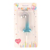 Number Candle Blue Color