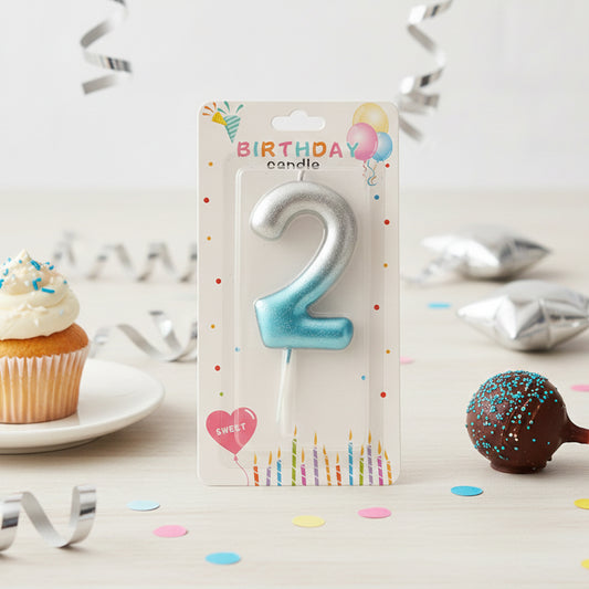 Number Candle Blue Color