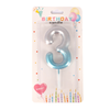 Number Candle Blue Color