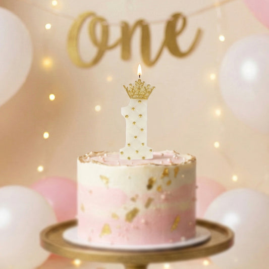 Number Candle White Color