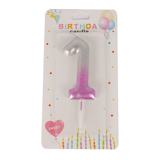 Number Candle Pink Color