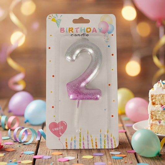 Number Candle Pink Color