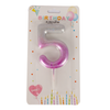 Number Candle Pink Color