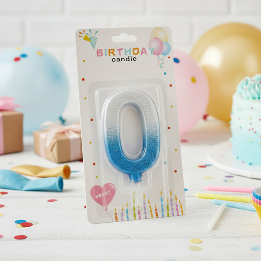 Number Candle Blue Color