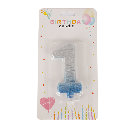 Number Candle Blue Color