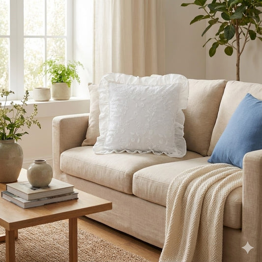 EMB Cushion Cover WH-2