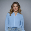 Women's Mandarin Collar Long Sleeve Blouse
