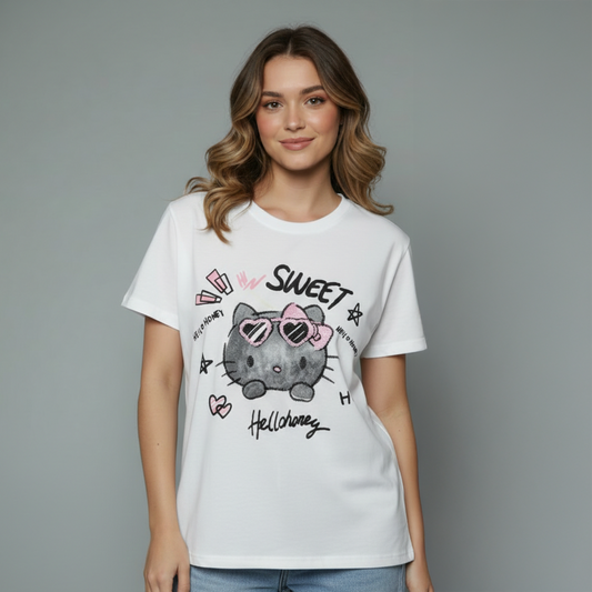 Sweet Kitty Graphic Top