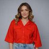 Women's Utility Collar Short Sleeve Top
