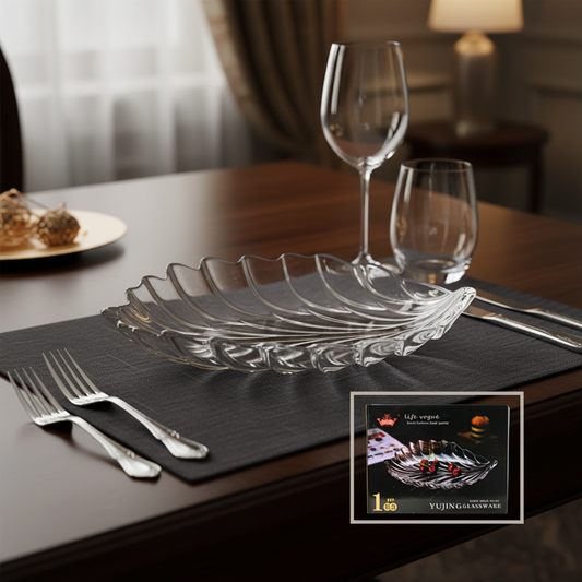 Glass Leaf Platter 30 CM