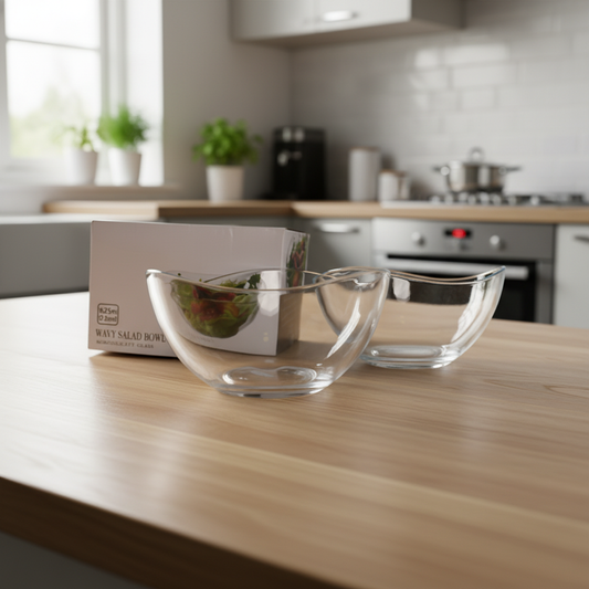 Glass Salad Bowl 02 Pcs