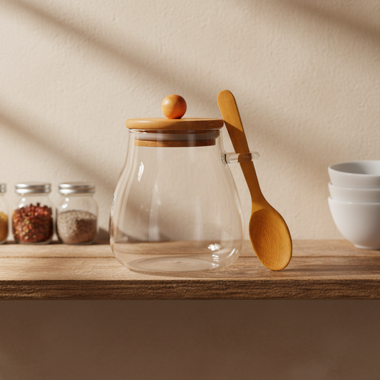 Glass Jar with Spoon 65*95