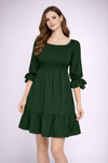 Casual Puff Sleeve Midi Dress for girls