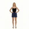 High-Waist Drawstring Linen Shorts