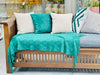 Green Diamond Woven Sofa Throw with Tassels