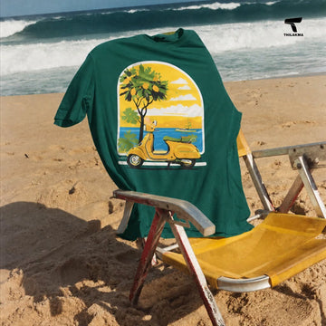 Vespa Beach Oversized Graphic T-Shirt