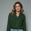 Mandarin Collar Long Sleeve Blouse for girls
