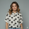 Women’s Short-Sleeve Printed Casual Blouse