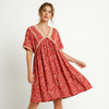 Women's Bohemian Chevron V-Neck Day Dress