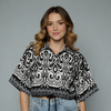 Women's Abstract Geometric Print Casual Blouse