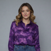 Women's Abstract Print Button-Down Shirt Blouse