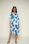 Women's Floral Print Long-sleeve Maxi Wrap Dress