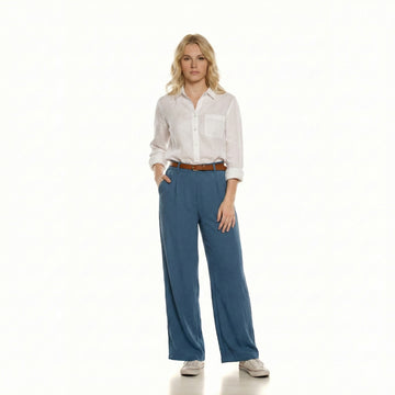 High-Waist Wide-Leg Linen Trouser