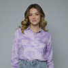 Women's Abstract Print Button-Down Shirt Blouse